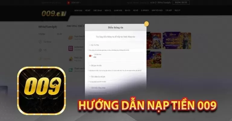 Hướng dẫn nạp tiền 009